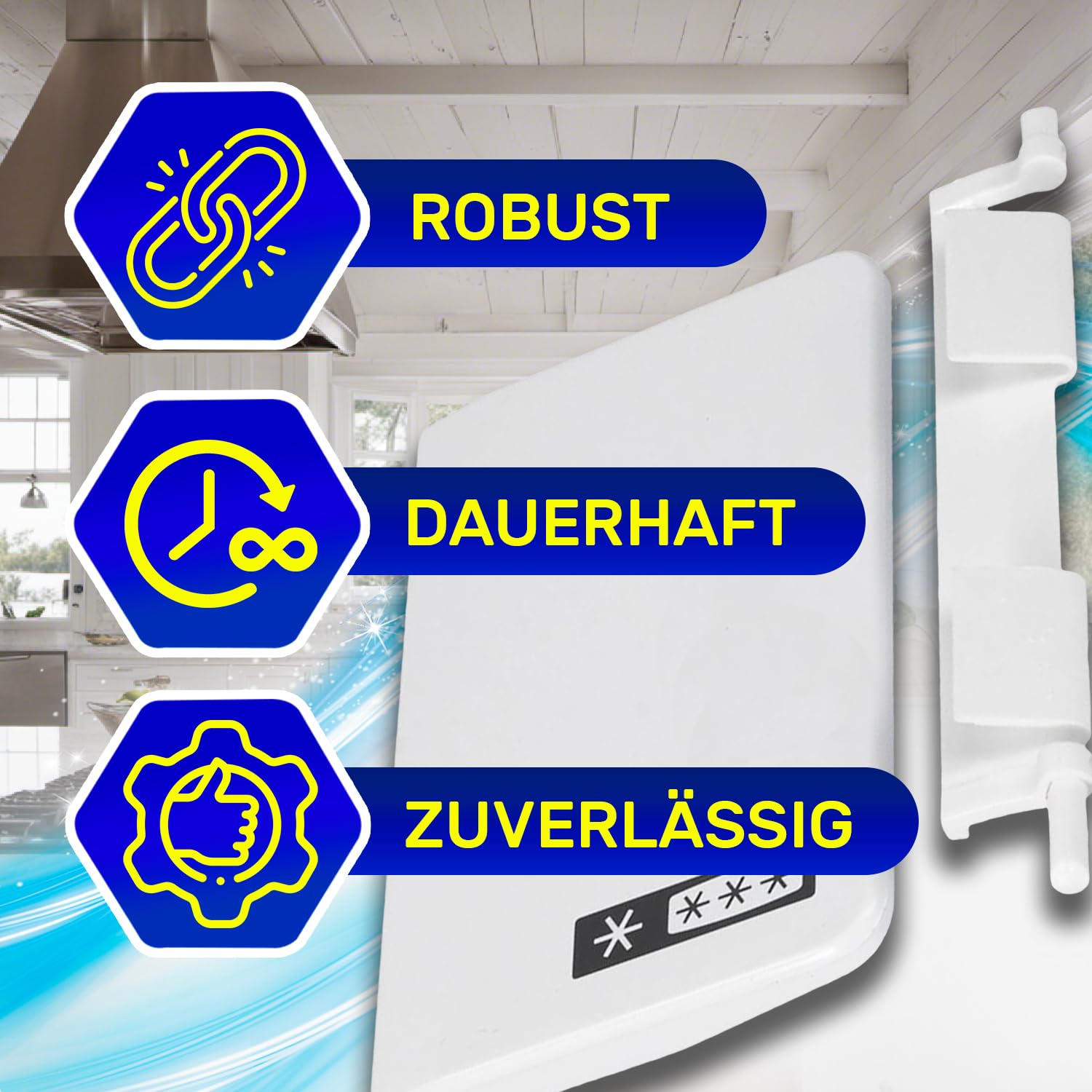 MONTERAL Griff für Gefrierschrank im Kühlschränke 100 x 65 x 14 mm und Feder mit Originalcode 9590224 7434194 für Liebherr - Garantie 10 Jahre