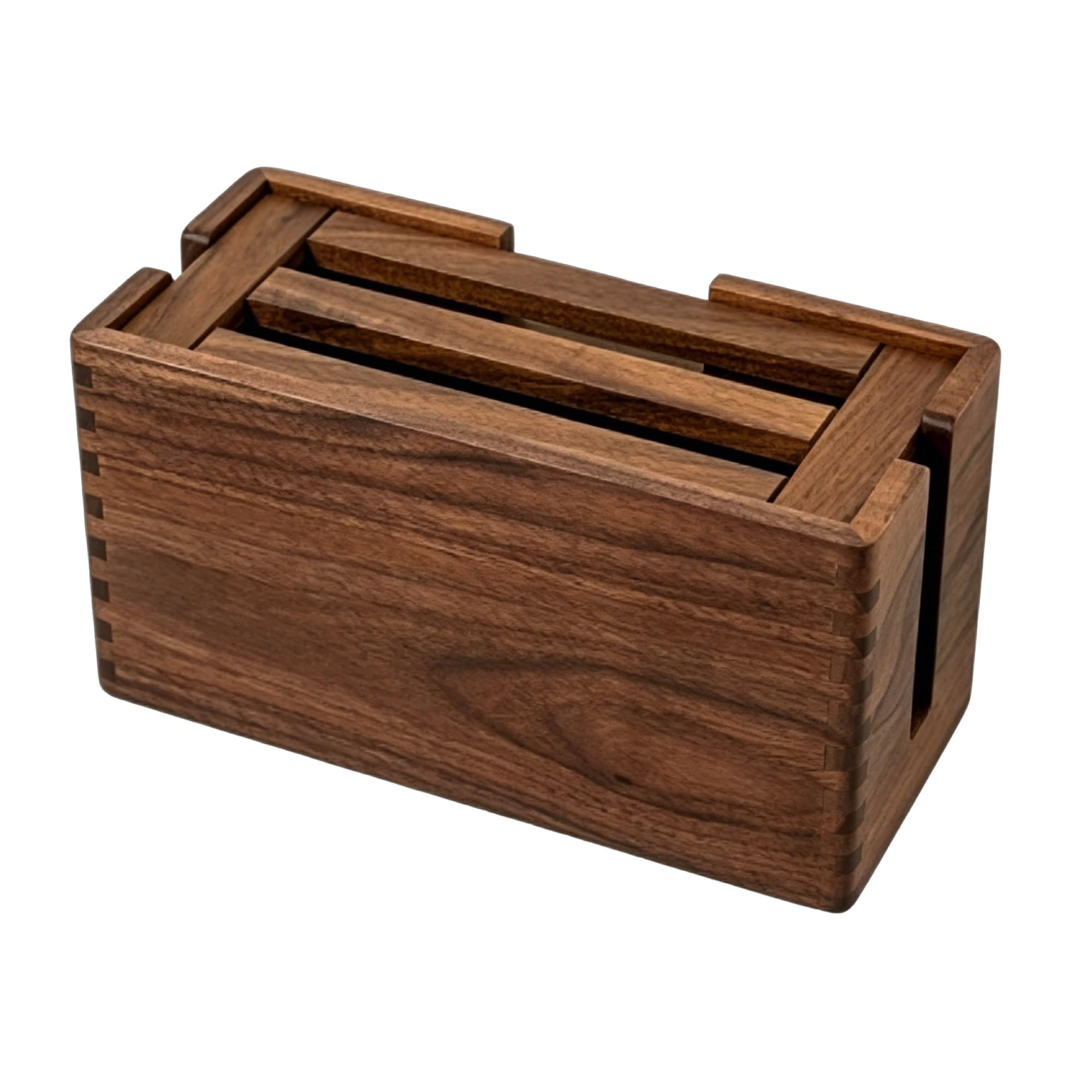 Scatola di Gestione Dei Cavi in ​​legno, Organizzatore Spegnicavo in Legno for Ciabatta, pavimento/TV, Organizer Sotto La Scrivania Ufficio Domestico(Brown,12.60x5.51x5.32in)