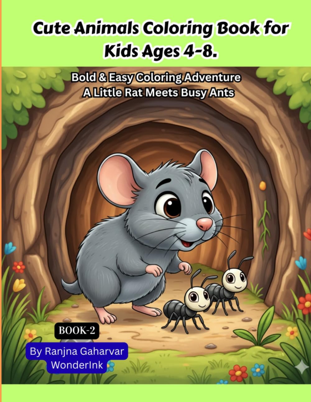 Cute Animals Coloring Book for Kids Ages 4-8.: Bold and easy Animal Pictures for Relaxing and Creative Fun