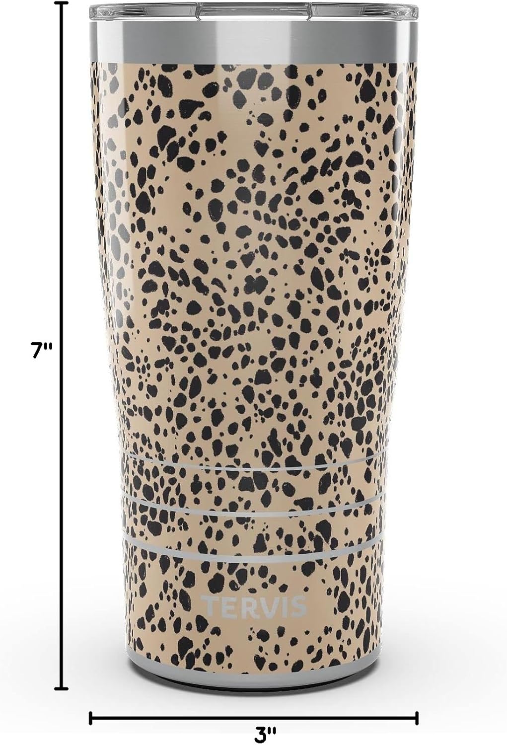 Tervis Traveler Sleek Cheetah Triple Walled Insulated Tumbler Travel Cup Keeps Drinks Cold & Hot, 20oz, Stainless Steel - Image 9