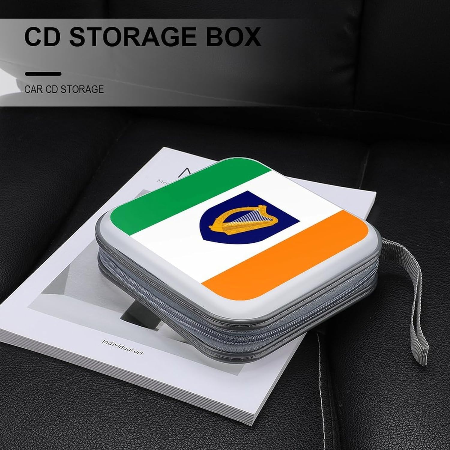 Irish Flag Ireland National Emblem CD Case DVD Storage Holder Binder 40 Capacity