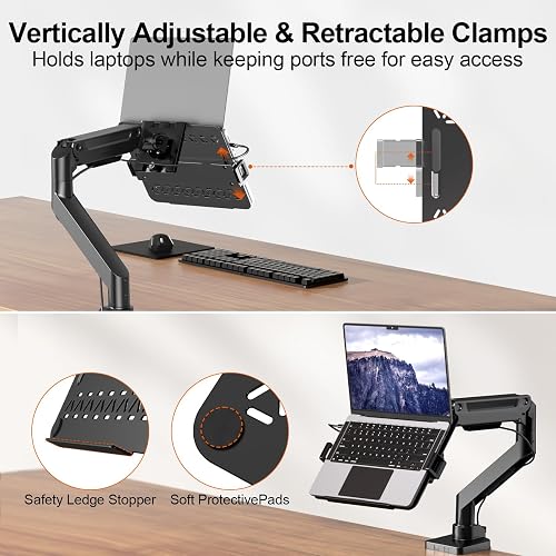 PUTORSEN Adjustable Grey Metal Laptop Stand with Ventilation Holes - 4