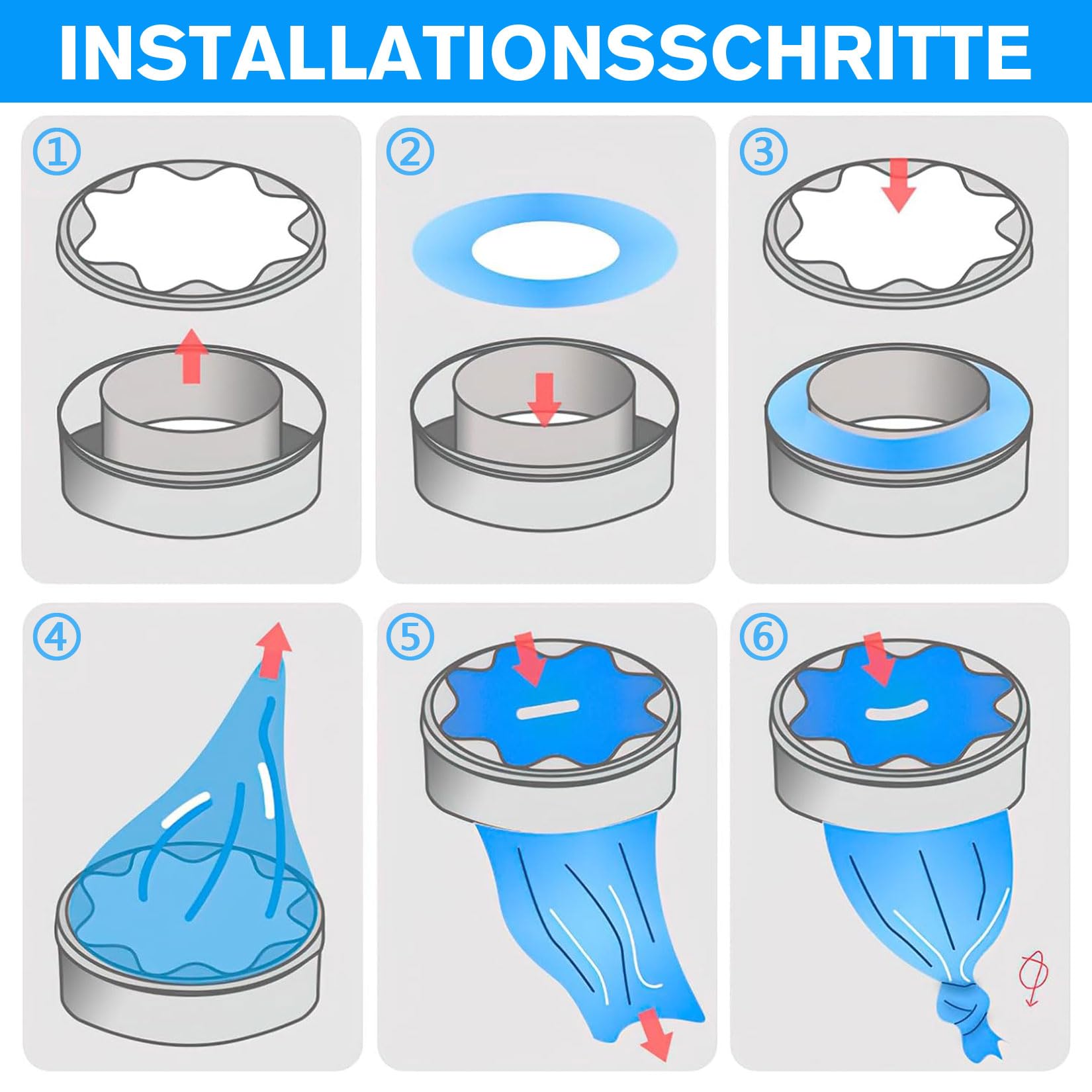 Pack de 12 recambios para cubos de pañales, 7 capas y resistentes a los olores, compatible con Angelcare/Tommee Tippee/Litter Locker – Azul