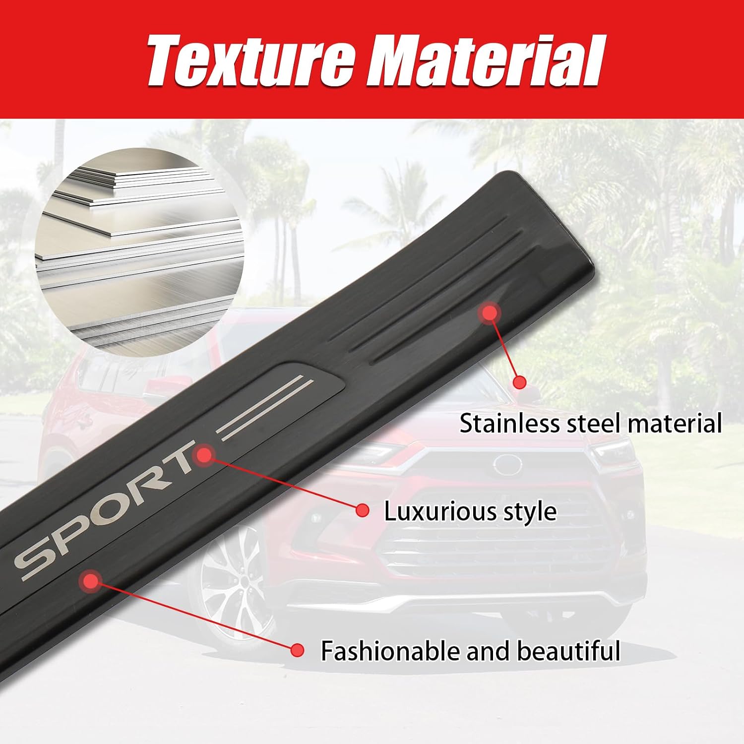 Door Sill Protector for Toyota Grand Highlander LE/XLE/Limited/Platinum/Hybrid 2024 2025 Door Sill Guards(Black)