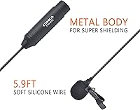 Vista 2 de XLR Pin Micrófono COMICA CVM-V02C XLR Clip Micrófono unidireccional Lavalier Micrófono 48V Phantom Power Video Micrófono para Canon/Sony/Panasonic