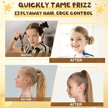 Samnyte Hair Wax Stick & Kids Hair Gel Set, Slick Back Gel for Women, Kids, Non-Greasy Fly Away Hair Tamer, Moisturise and Nourish with Vitamin E