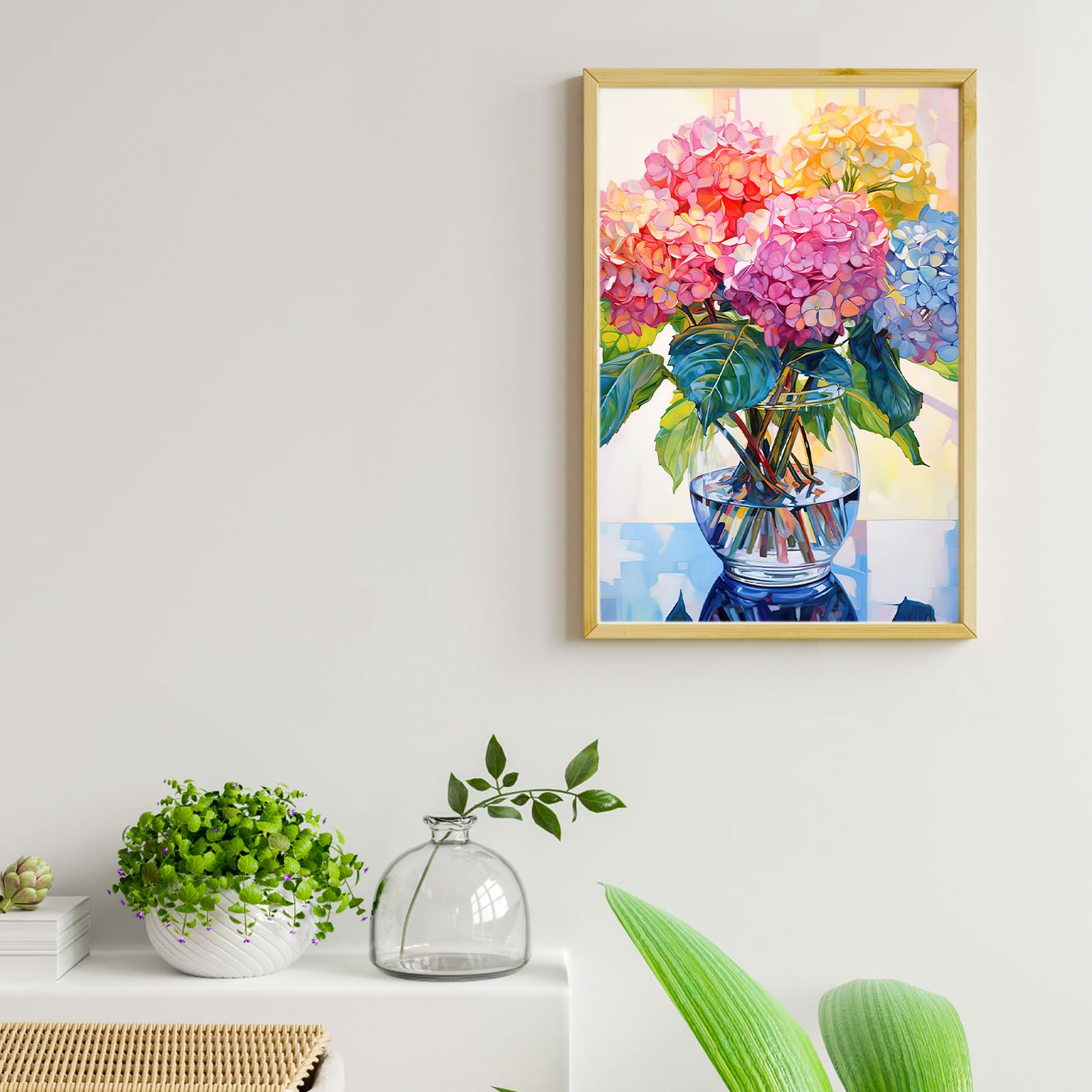 gelrovaled Dipingi con i Numeri per Adulti, Kit di Pittura acrilica Adulti Principianti Facile su Tela, Decora la casa Regalo,con Vernici e pennelli, 20 x 30CM, Con cornice (Flower 02)