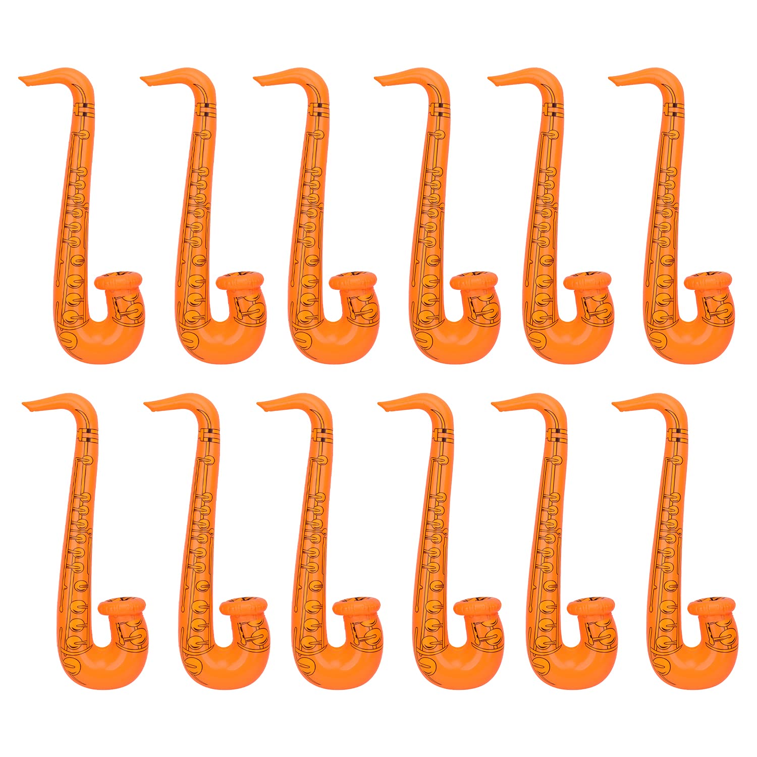 Trimming Shop Inflatable Saxophone Balloon 12pcs, Orange