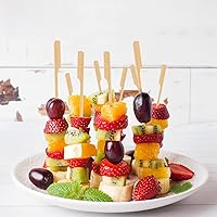 Vista 3 de 200 pinchos de bambú para aperitivos, palitos para manzanas acarameladas de 7 pulgadas, para bebidas, brochetas de frutas, salchichas, aperitivos