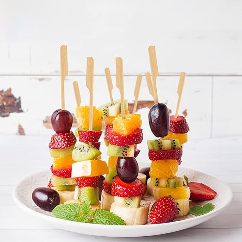 Miniatura 3 de 200 pinchos de bambú para aperitivo, palitos de manzana de caramelo de 7 pulgadas, para bebidas, brochetas de frutas, salchichas, aperitivos de