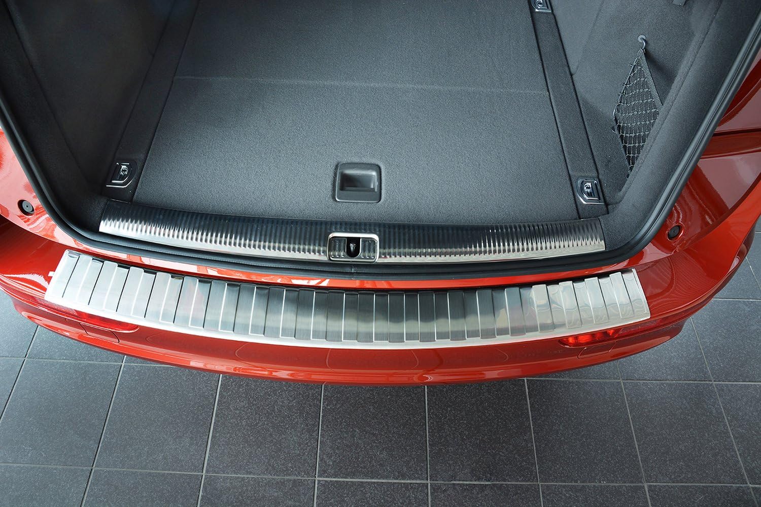 Paraurti posteriore valido per Audi Q5 II | FY | Dal 2017+ acciaio inox cromato protezione per bordo del bagagliaio di carico