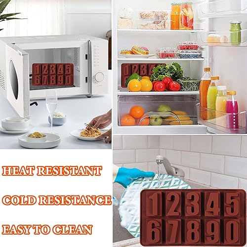 Miniatura 4 de 2 paquetes de 09 moldes digitales de silicona para chocolate, botón digital para decoración de pasteles suaves, antiadherentes, fáciles de limpiar,