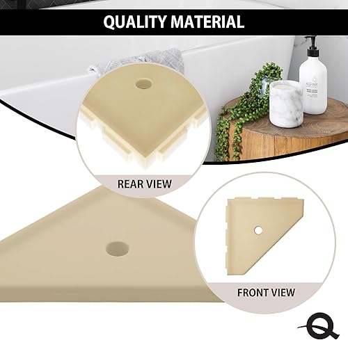 Miniatura 4 de Questech Décor - Estante esquinero de ducha, con tapa para una nueva construcción, estante esquinero de ducha para paredes de azulejos, organizador