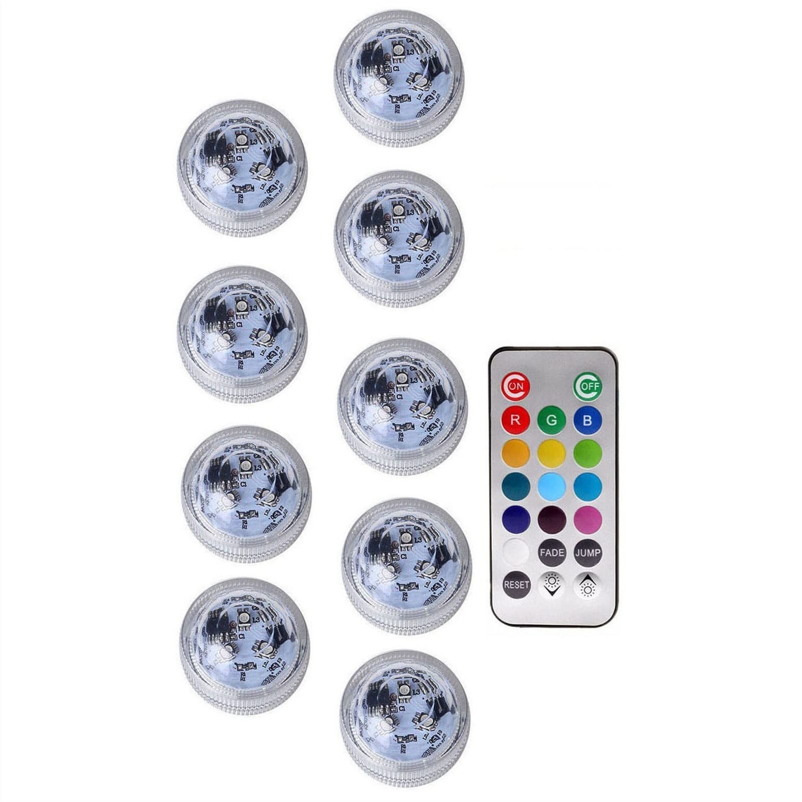 Luces Para Estanques 10pcs sumergible DIRIGIÓ Luces luces impermeables con control remoto for la ducha de jarrón que funciona con la batería de la batería que cambia el cambio de color for Pascua Hall