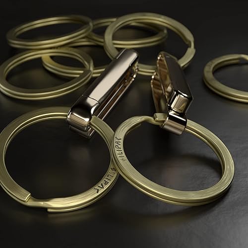 Miniatura 27 de Llaveros planos divididos a granel, resistente y resistente para automóvil, hogar, anillo de metal grande para perro, cordón para escuela, oficina