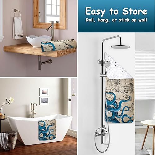 Miniatura 4 de Tapete para bañera antideslizante, extra largo, con ventosas y agujeros de drenaje para adultos, niños y ancianos, 40 x 16 pulgadas