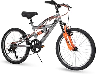 Huffy 20 Inch Kids Mountain Bike for Ages 5-9, 6-Speed Dual Suspension, Durable Alloy Steel Frame, Easy Assembly