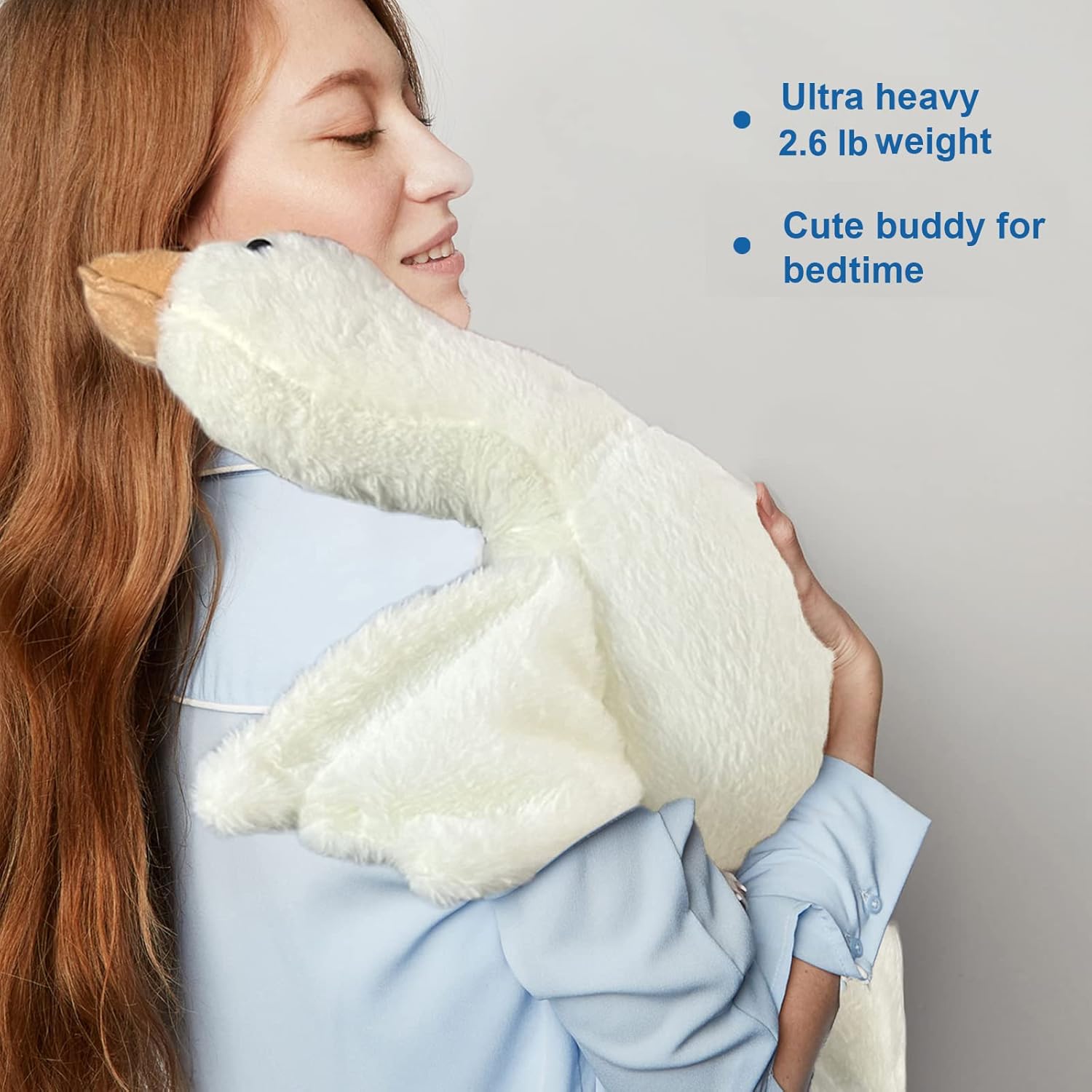 Doireum Swan Stuffed Animal, 2.6 lbs Weighted Plush Swan Toy Goose Weighted Plush Animals Duck Stuffed Animals Plush Pillow Toy Gifts for Kids, 19.68"
