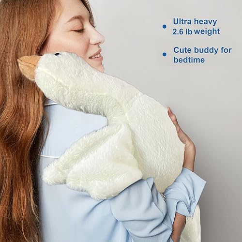 Miniatura 9 de Peluche de cisne, animales de peluche con peso de 5.5 libras, juguete de cisne de peluche con peso de ganso grande, animales de peluche de pato,