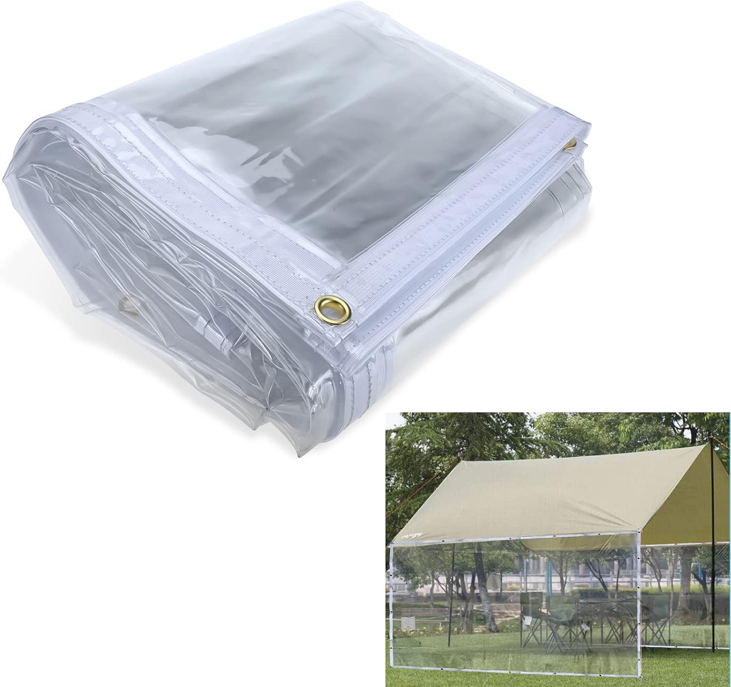 WerkWeit Clear Vinyl Tarp 10FT x 8FT Heavy Duty Vinyl Tarp