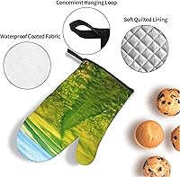 Vista 5 de Grassland Paths Oven Mitt and Pot Holder Set Heat Resistant 4-Piece Set, Suitable for Kitchen Cooking Baking Grill Chef Gift