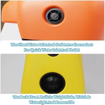 Water Rescue Training Dummy,Rescue Rapid Water Injection Device,Pool Lifesaving Model with 3 Water Injection Holes,No Assembly Required(Orange)