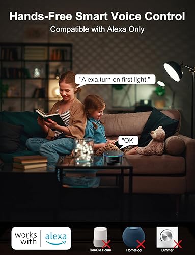 Miniatura 3 de Bombillas inteligentes, bombillas que cambian de color de 15 W compatibles solo con Alexa, bombillas A19 Alexa, sintonizables 2700K-6000K E26 E27