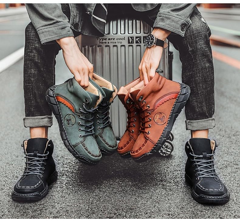 Vilobel Mens Work Boots, Vilobel Men's Orthopedic Safety Work Shoes- Lightweight Non-slip Boots Waterproof Shock Absorption3