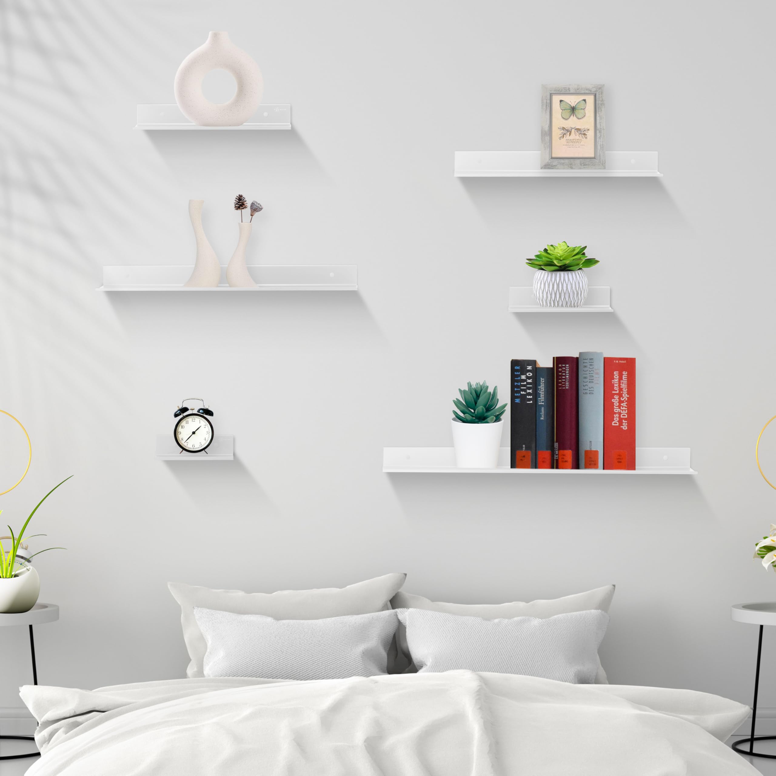 Mini Shelf Collection Wall Shelves For Collectibles MITREL Set Of 6 Small Floating Shelves ...