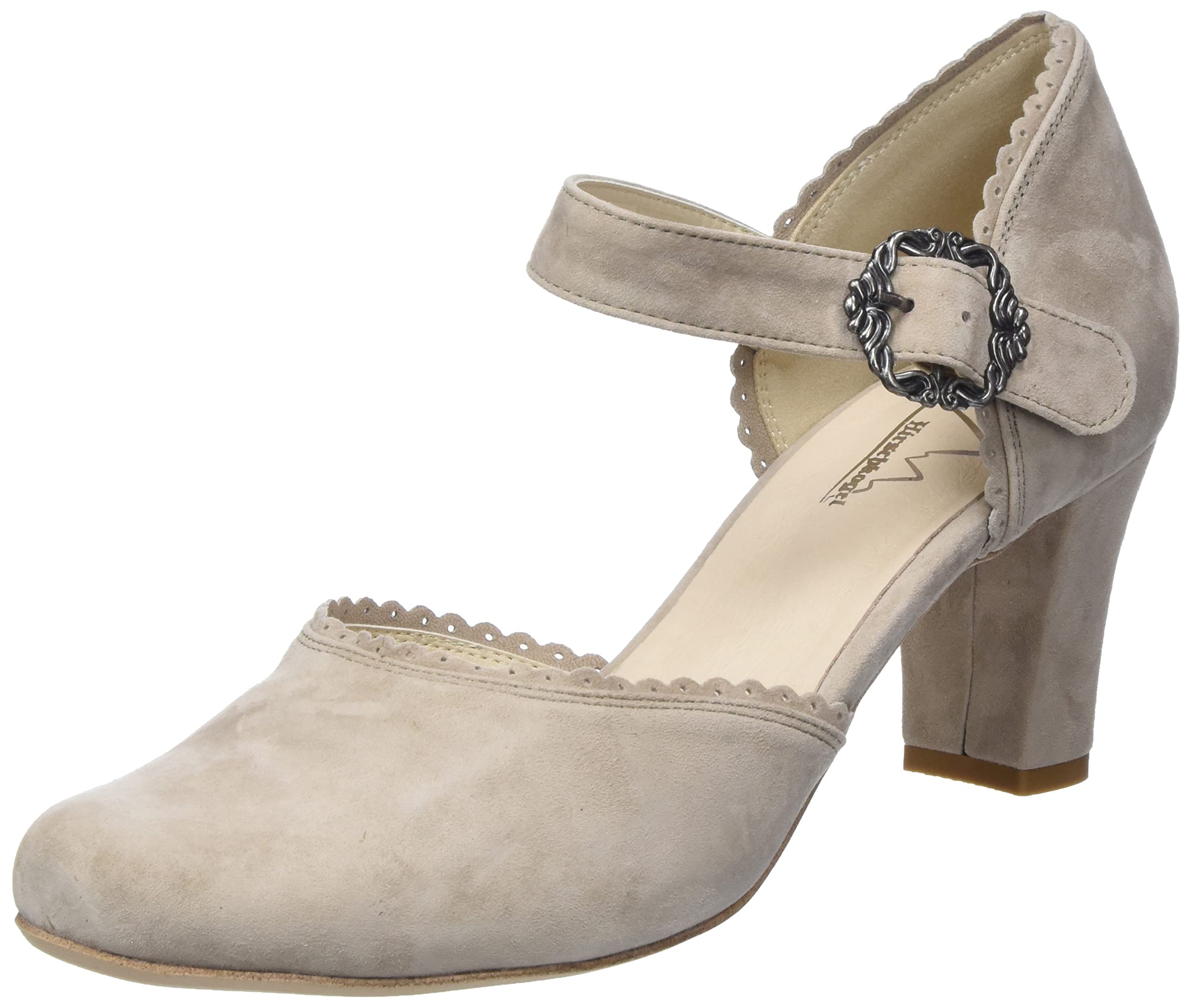 HIRSCHKOGEL Women's Court Shoes Pump, Taupe, 10 UK