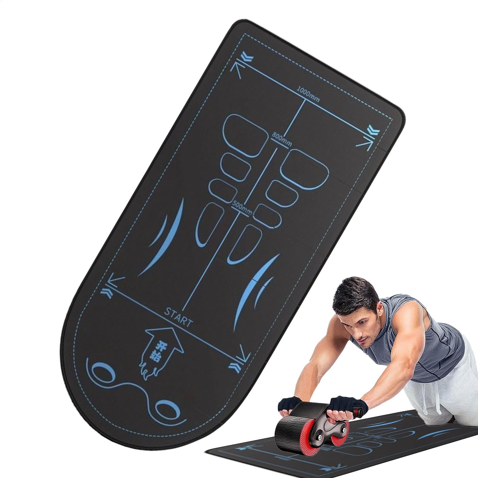 Exercise Equipment Mat For Ab Roller Wheel, Non Slip Abdominal Knee Mat Roller Wheel Floor Pad Abdominal Roller Knee Mat For Women & Men