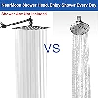 Vista 15 de NearMoon - Cabezal de regadera grande de acero inoxidable cuadrado de lujo en cascada, para instalar en el techo o la pared