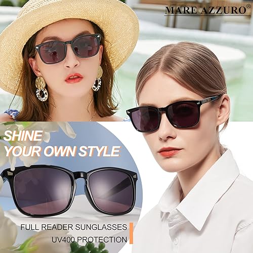 Miniatura 2 de MARE AZZURO Lentes de sol para mujer 50 75 100 125 150 175 200 225 250 275 300 325 350 375 400 (negro, 2.00)