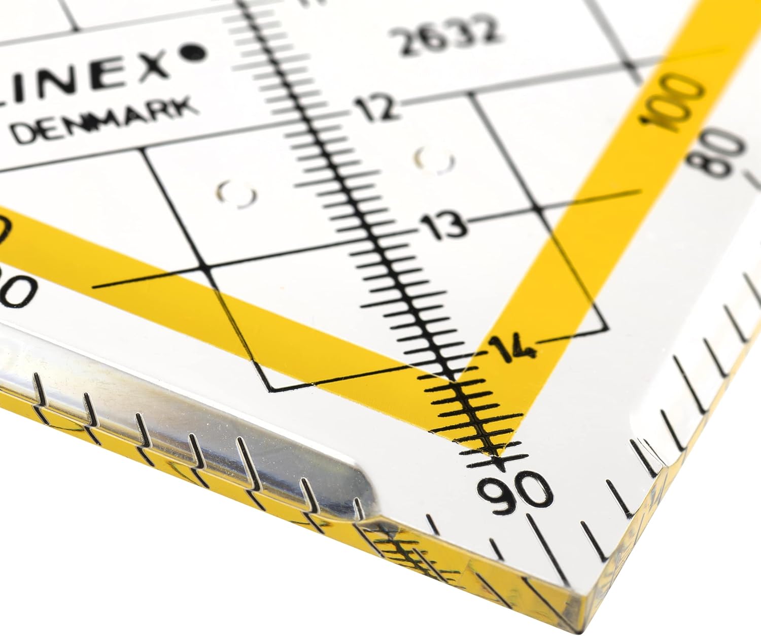 Linex 2632 Plastic Geo Triangle with Handle 30cm Protractor Removable Handle Facet Ink Nubs Metric Scale
