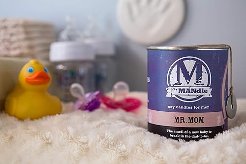 Miniatura 5 de Eco Candle Co. The Mandle - Vela de soja para hombres, aromas de lavanda, vainilla y polvo de bebé, Mr. Mom, lata de pintura de 15 onzas, 100% cera