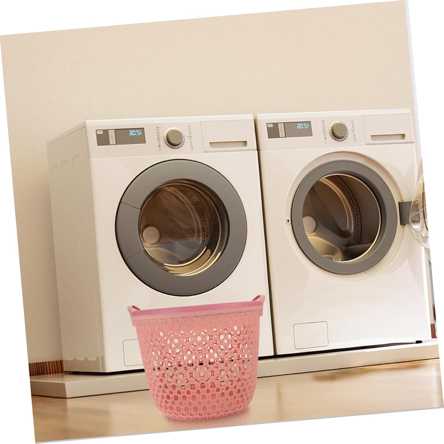 Portable Laundry Hamper with Handle Lightweight Medium Clothes Basket with Capacity and Smooth Surface for Dirty Clothes Storage and Reusable Laundry Bin