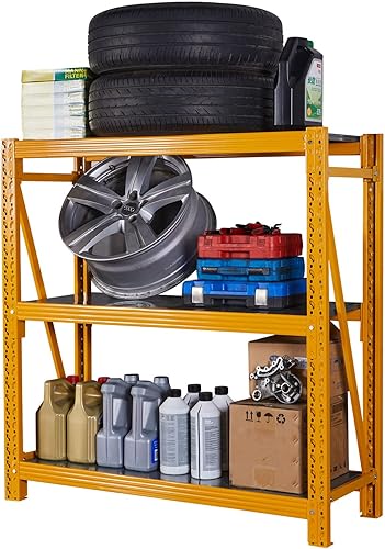 Estantería industrial de 3 niveles, estante de almacenamiento de taller resistente, estante de garaje de metal ajustable, capacidad de 1500 libras