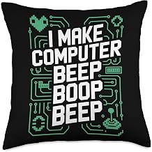 I Make Computer Beep Boop Beep Network Engineer Throw Pillow