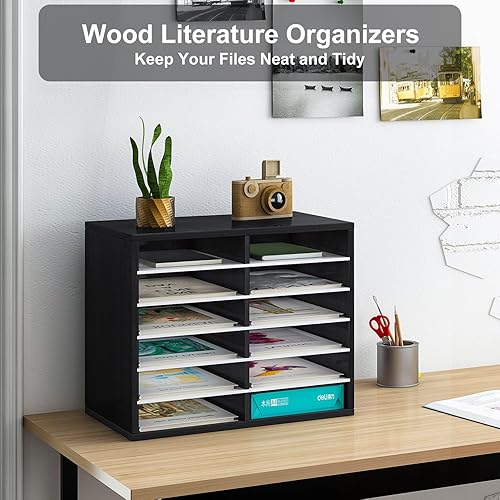 Vista 70 de PAG Organizador de literatura de madera para encimera, buzón de estudiante para aula, soporte de papel de escritorio para oficina, hogar, escuela