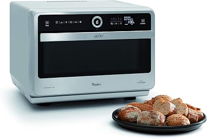 Whirlpool Microonde JT 479 IX Chef Premium termoventilato combinato, 33  litri, Inox, con griglia alta, griglia bassa, piatto Crisp + maniglia :  Amazon.it: Casa e cucina