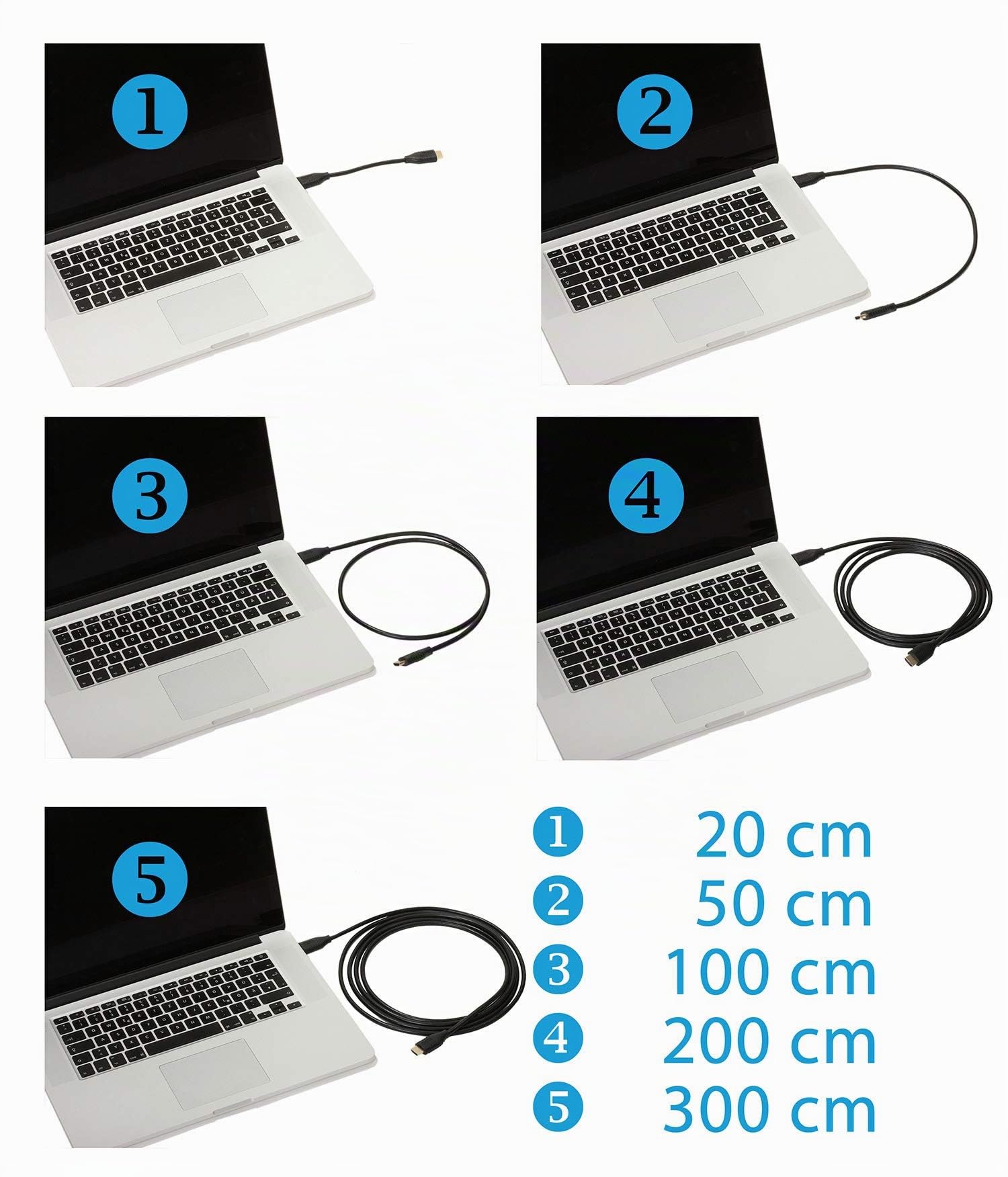 valonic cable HDMI court, 20cm - 4k, ARC, Ultra HD, Ethernet, high Speed - noir, pour TV, Macbook, PC, PS5 0,2m