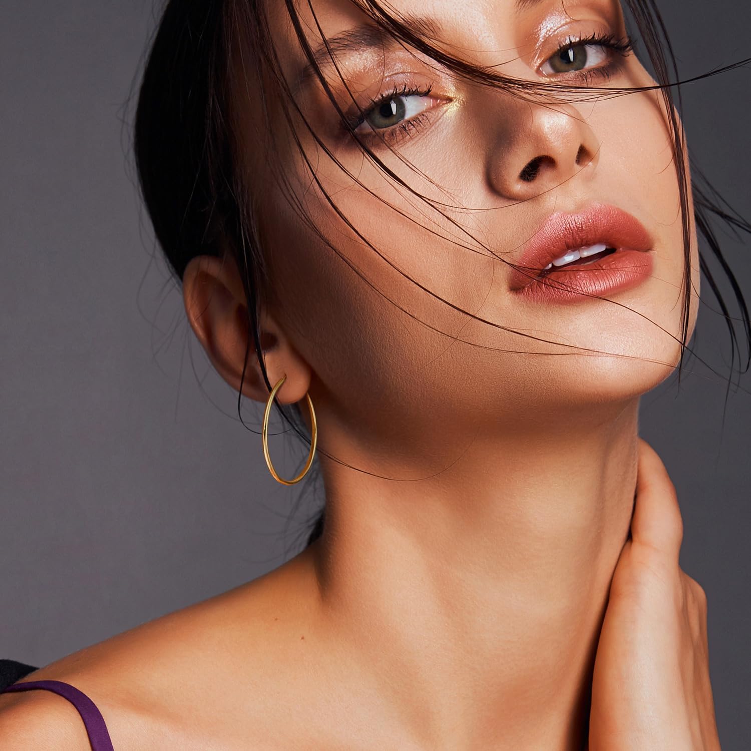 14K Gold Hoop Earrings Hypoallergenic Big Earring for Women Huge Earring for Women Lightweight Large Diameter Design Large Gold Hoop Earrings 40mm - Image 6