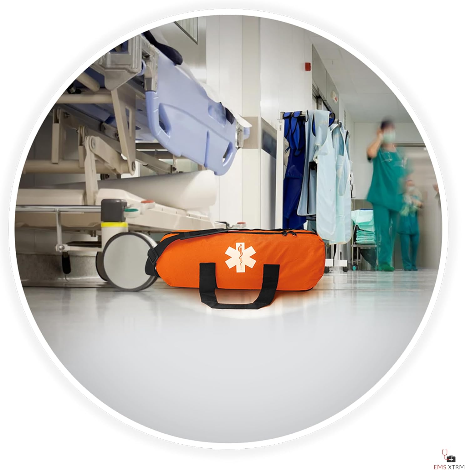 EMS XTRM Oxygen Tank Bag - Portable Oxygen Bag for Travel & Home Use, Oxygen Cylinder Shoulder Bag, Lightweight & Water-Resistant, Ideal for Healthcare Providers & Elderly Care (Orange)