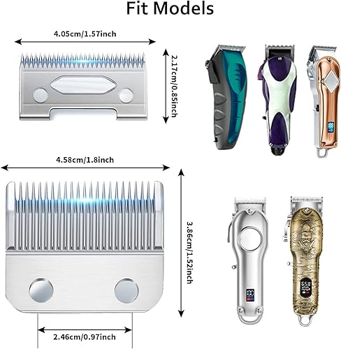 Miniatura 5 de YHAYHO Cuchilla de repuesto profesional de precisión con 2 agujeros ajustable, cuchilla de repuesto desmontable de acero inoxidable, hoja de