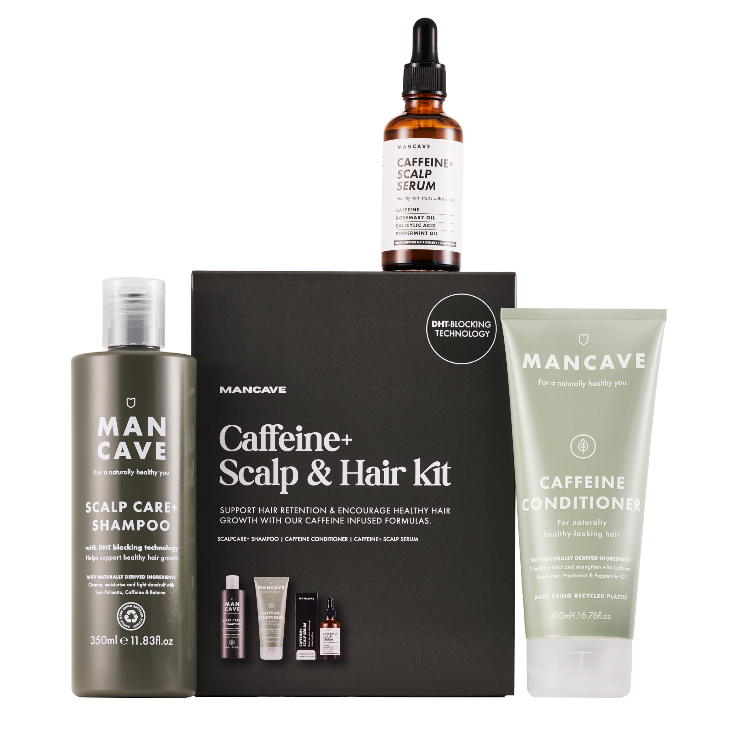Mancave Caffeine+ Scalp & Hair Kit With 3 Haircare Essentials - View #6