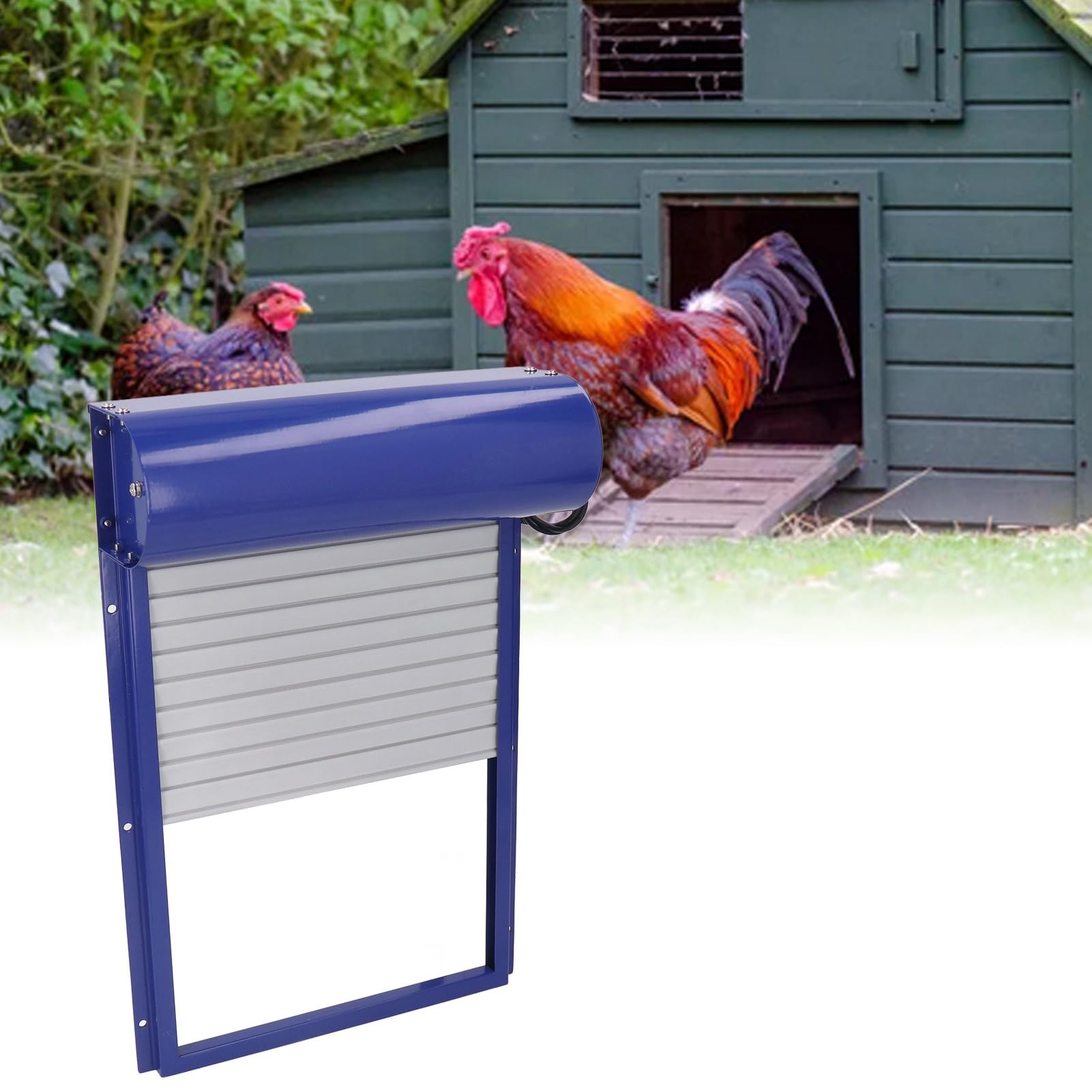 Zerodis Abridor Automático de Puerta para Gallinero con Control Remoto Solar, Temporizador Programable Diario, Apertura para Aves de Corral, Pollos, Patos, Gansos