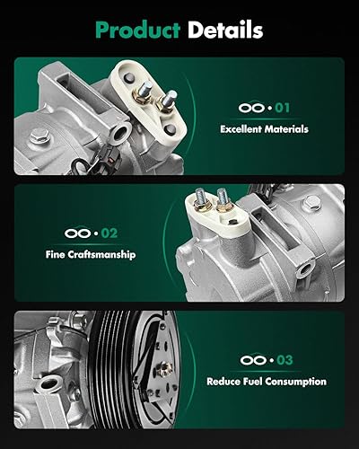 Miniatura 6 de SCITOO Compresor CA CO 10552C Compatible para I-nfinit I30 para N-issan Maxima 3.0L 1997 1998 1999 2000 2001