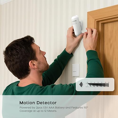 Miniatura 7 de PGST Sistema de seguridad para el hogar, sistema de alarma inalámbrico para el hogar con sensores de movimiento de puerta, teclado inteligente,