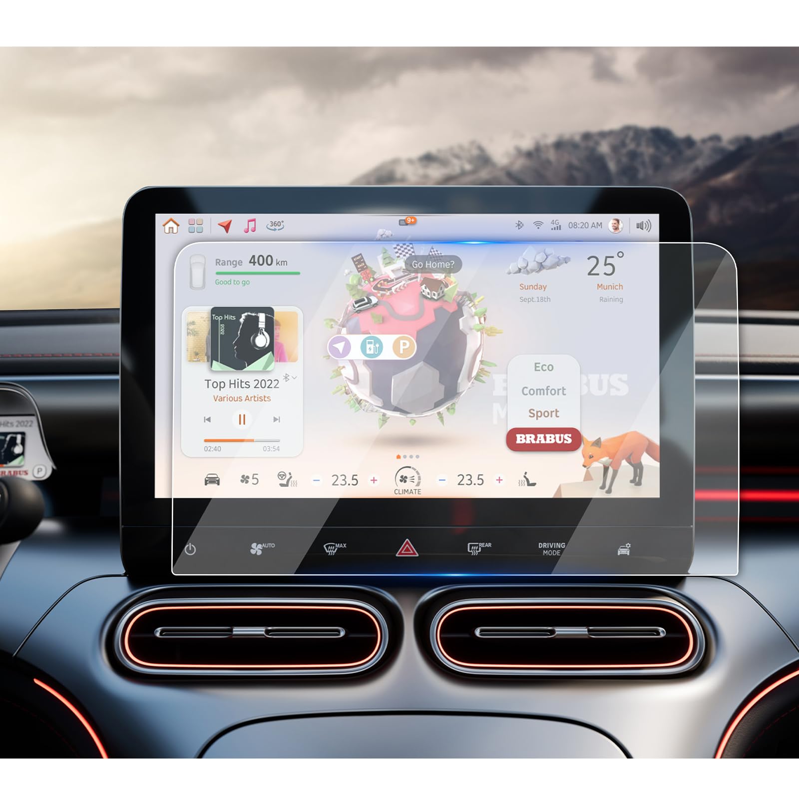 Film protection écran Smart 1 navigation GPS Brabus EV Pro 9H - 8