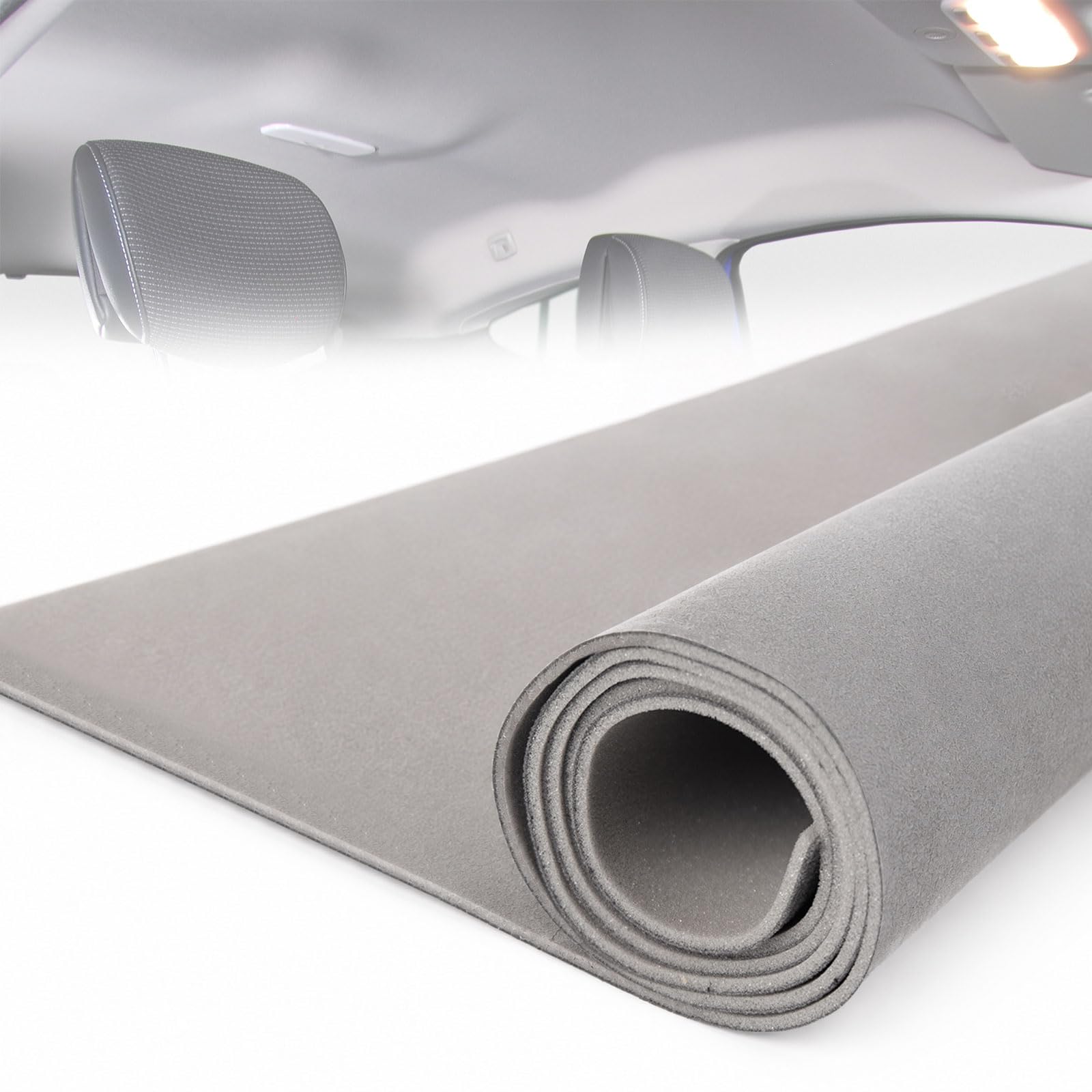 Tela de ante para techo de coche, tela de ante con respaldo de espuma de 3 mm, tipo malla de punto plano, material de repuesto interior para reparación de techo de coche/camión/SUV/RV, material de